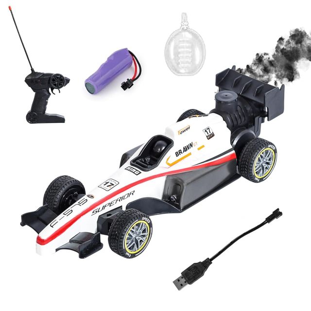 AMAFLIP Rc Car Remote Control 2Wd F1 Car for Boys with Smoke Spray for Kids 5+ Years 1:14 Scale High Speed F1 Formula Racing Car Toy for Kids with Joystick Remote Control